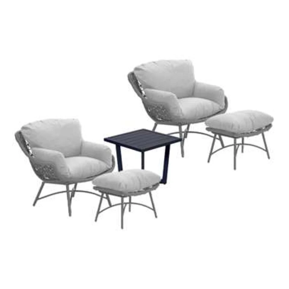 Garden Impressions Selene Loungestoelen Met Kent Bijzettafel - Zwart 1 Garden Impressions Selene Loungestoelen Met Kent Bijzettafel - Zwart