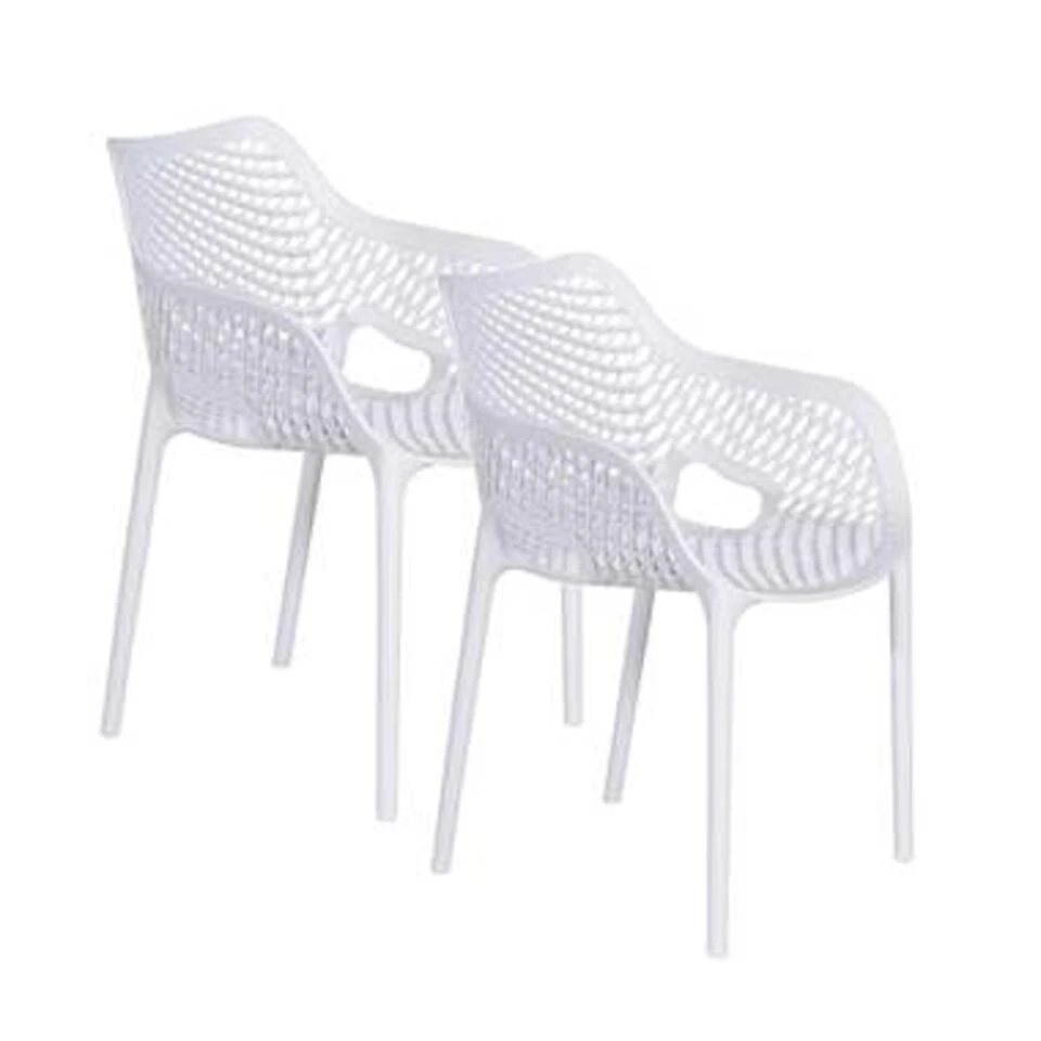 Garden Impressions Air XL Kunststof Tuinstoel Wit - Set Van 2 Stuks 1 Garden Impressions Air XL Kunststof Tuinstoel Wit - Set Van 2 Stuks