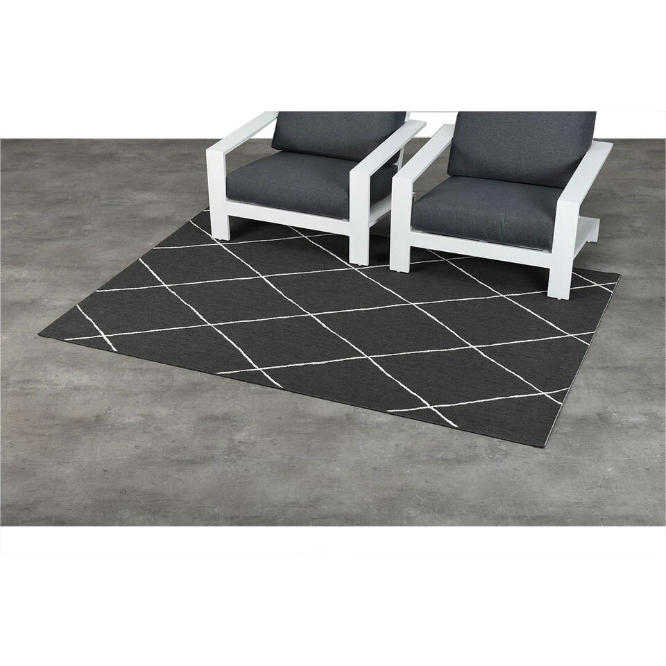 Garden Impressions Buitenkleed Diamonds Zwart 120x170 Cm 2 Garden Impressions Buitenkleed Diamonds Zwart 120x170 Cm - Afbeelding 2