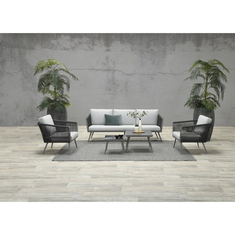 Garden Impressions Odessa Lounge Set 5-delig - Grijs 2 Garden Impressions Odessa Lounge Set 5-delig - Grijs - Afbeelding 2