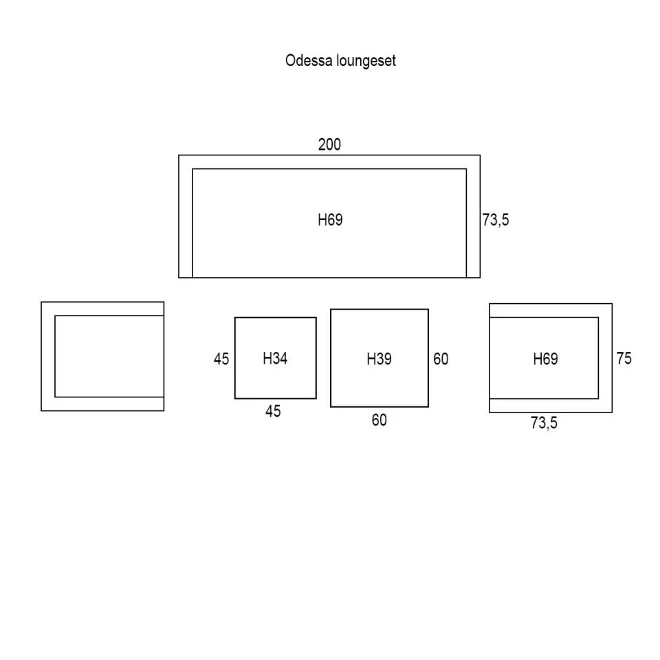 Garden Impressions Odessa Lounge Set 5-delig - Grijs 3 Garden Impressions Odessa Lounge Set 5-delig - Grijs - Afbeelding 3