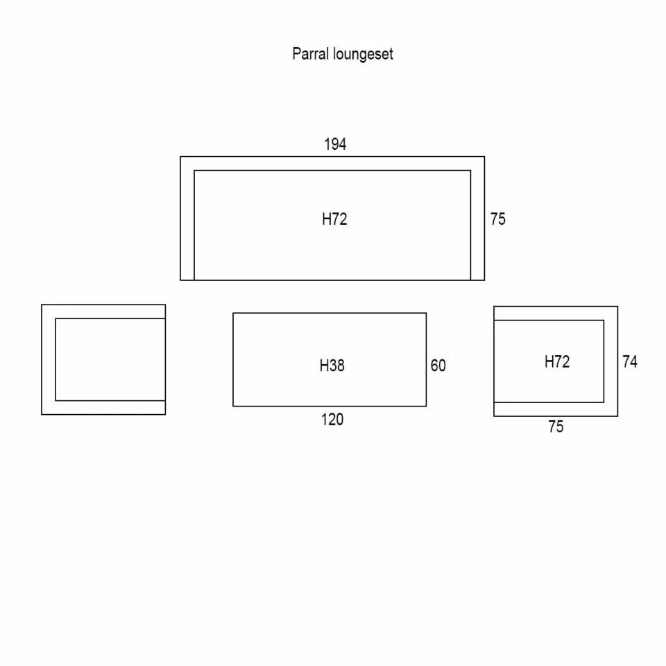 Garden Impressions Parral Loungeset 4-delig - Mystic Grijs 3 Garden Impressions Parral Loungeset 4-delig - Mystic Grijs - Afbeelding 3