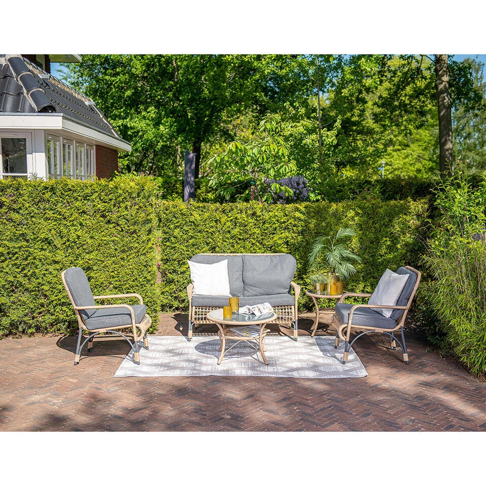 Garden Impressions Olaf Loungeset 5-delig - Natural 2 Garden Impressions Olaf Loungeset 5-delig - Natural - Afbeelding 2