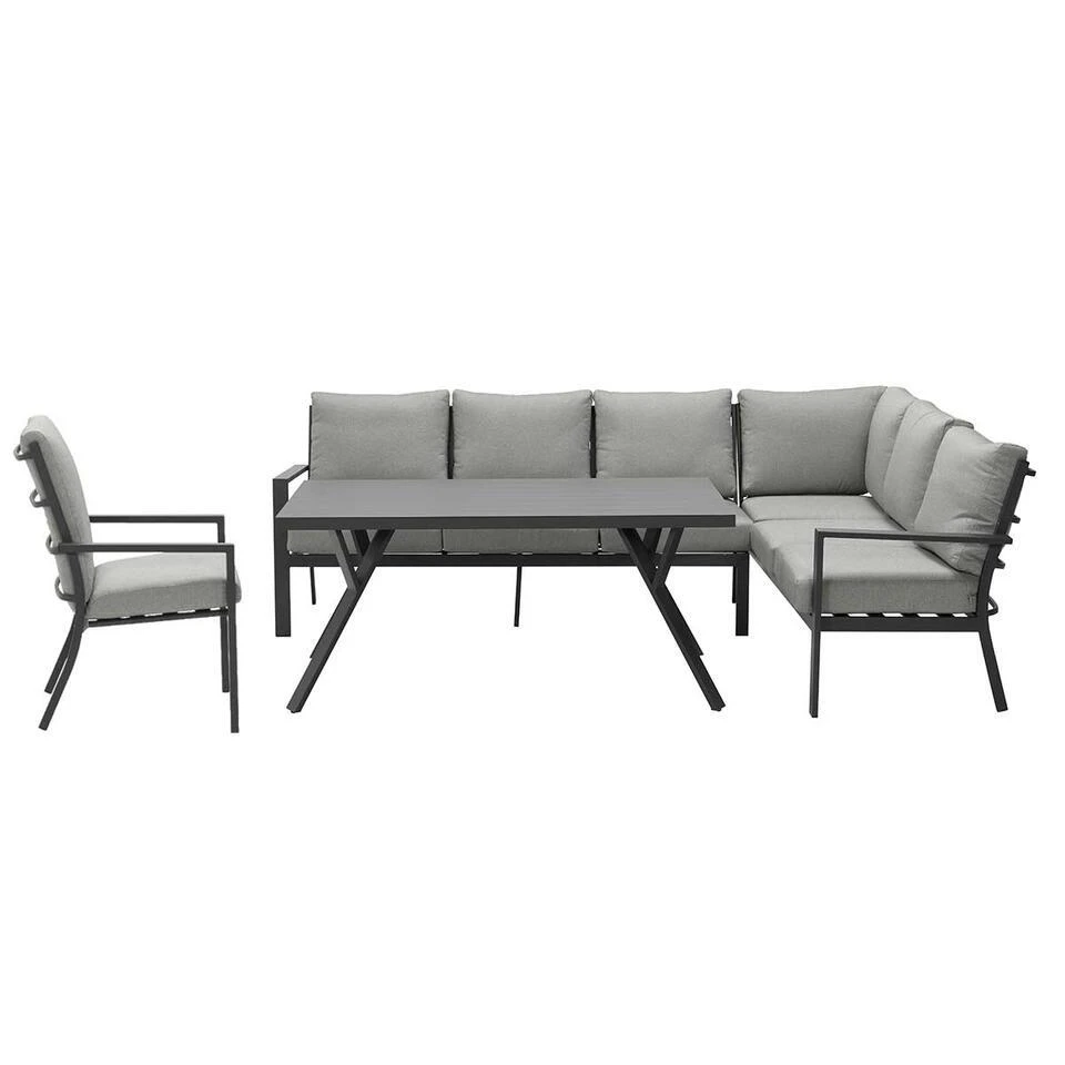Garden Impressions Senja Lounge Dining Set R + Stoel - D. Grijs 1 Garden Impressions Senja Lounge Dining Set R + Stoel - D. Grijs