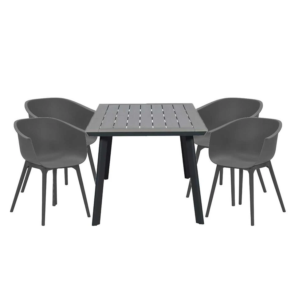 Garden Impressions Lexy Tuinset 5-delig D. Grijs - Penedo Tafel 1 Garden Impressions Lexy Tuinset 5-delig D. Grijs - Penedo Tafel