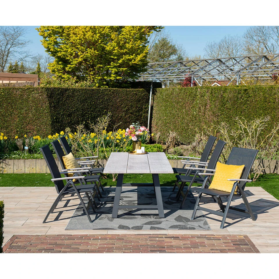 Garden Impressions Leuven Tuintafel 220 X 100 Cm - Donker Grijs 2 Garden Impressions Leuven Tuintafel 220 X 100 Cm - Donker Grijs - Afbeelding 2