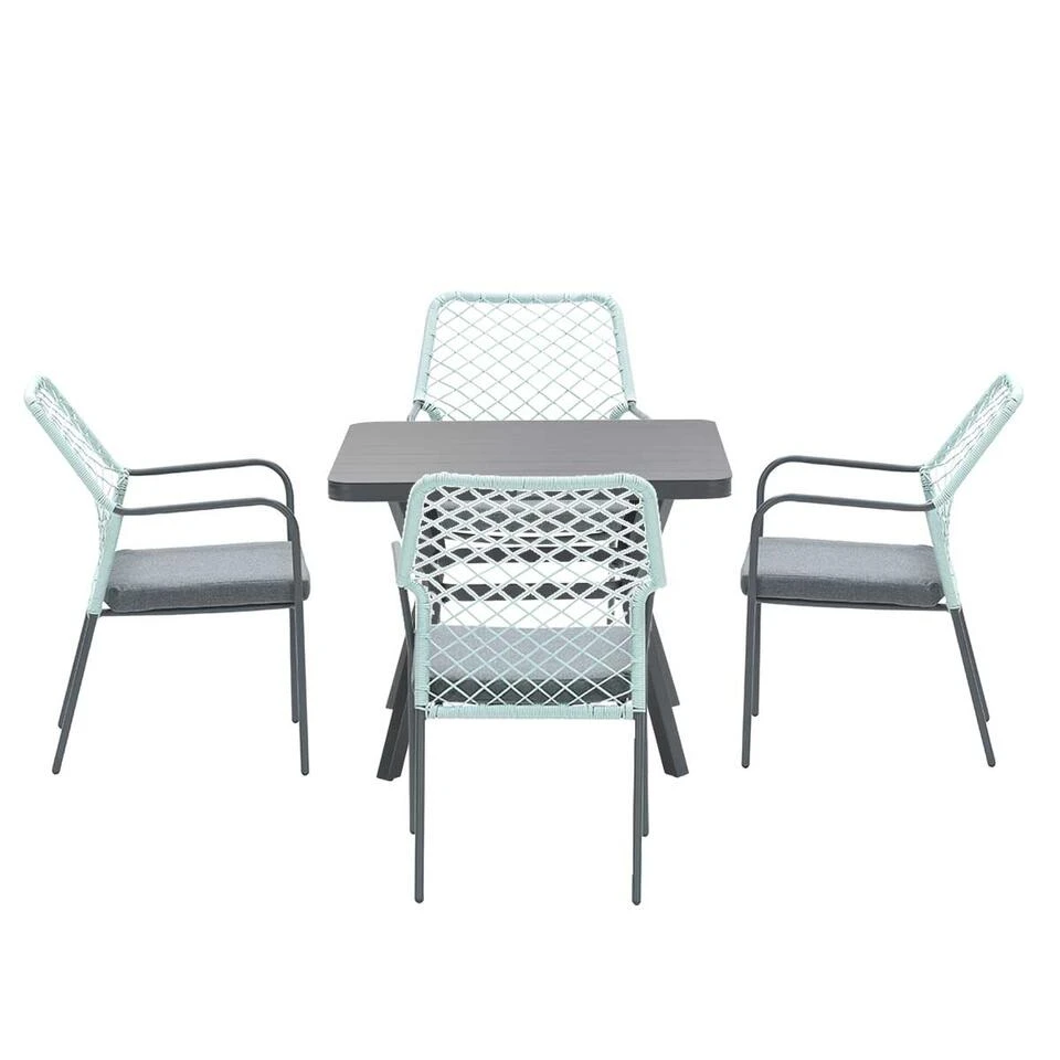 Garden Impressions Ross Tuinset 5delig Zacht Groen -Mina Tafel 2 Garden Impressions Ross Tuinset 5delig Zacht Groen -Mina Tafel - Afbeelding 2