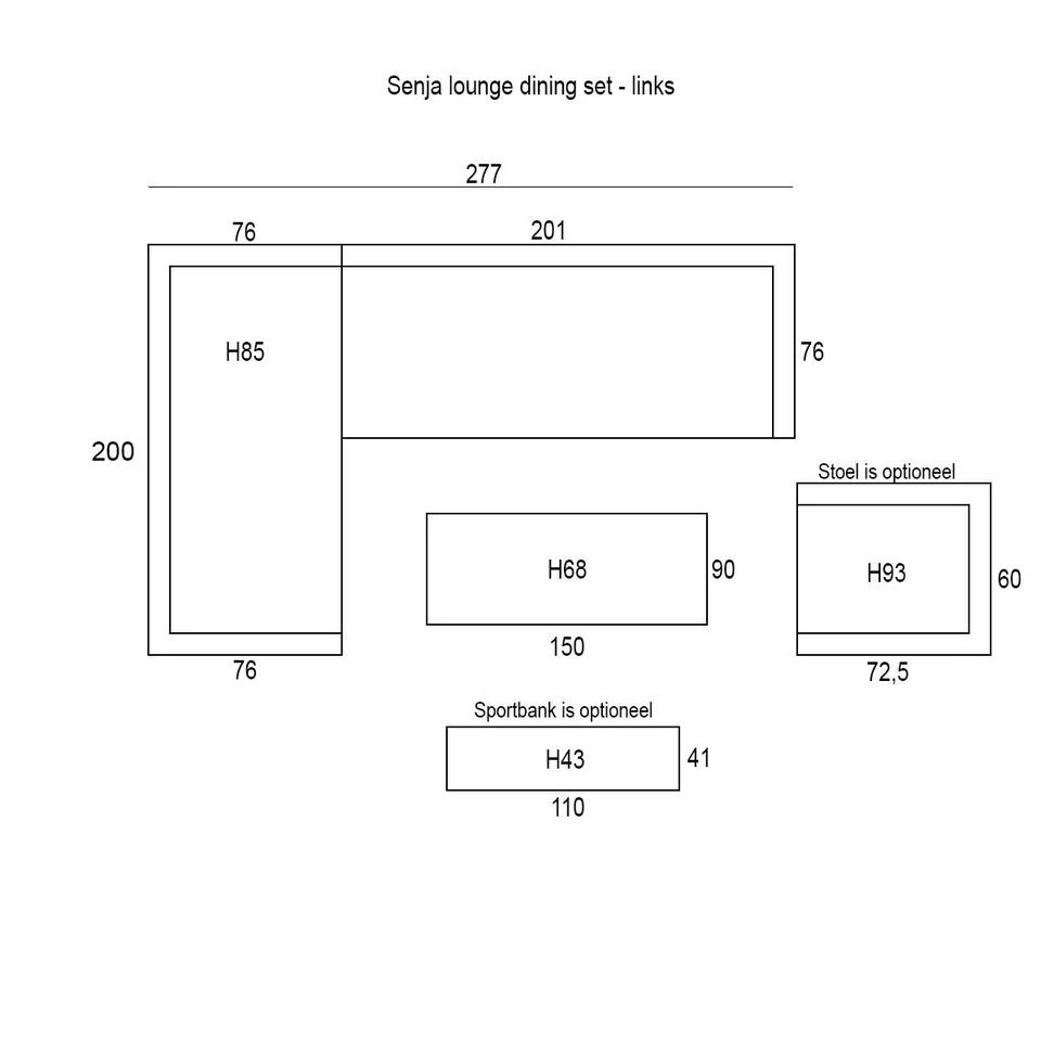 Garden Impressions Senja Lounge Dining Set 3-delig Links - Koper 2 Garden Impressions Senja Lounge Dining Set 3-delig Links - Koper - Afbeelding 2