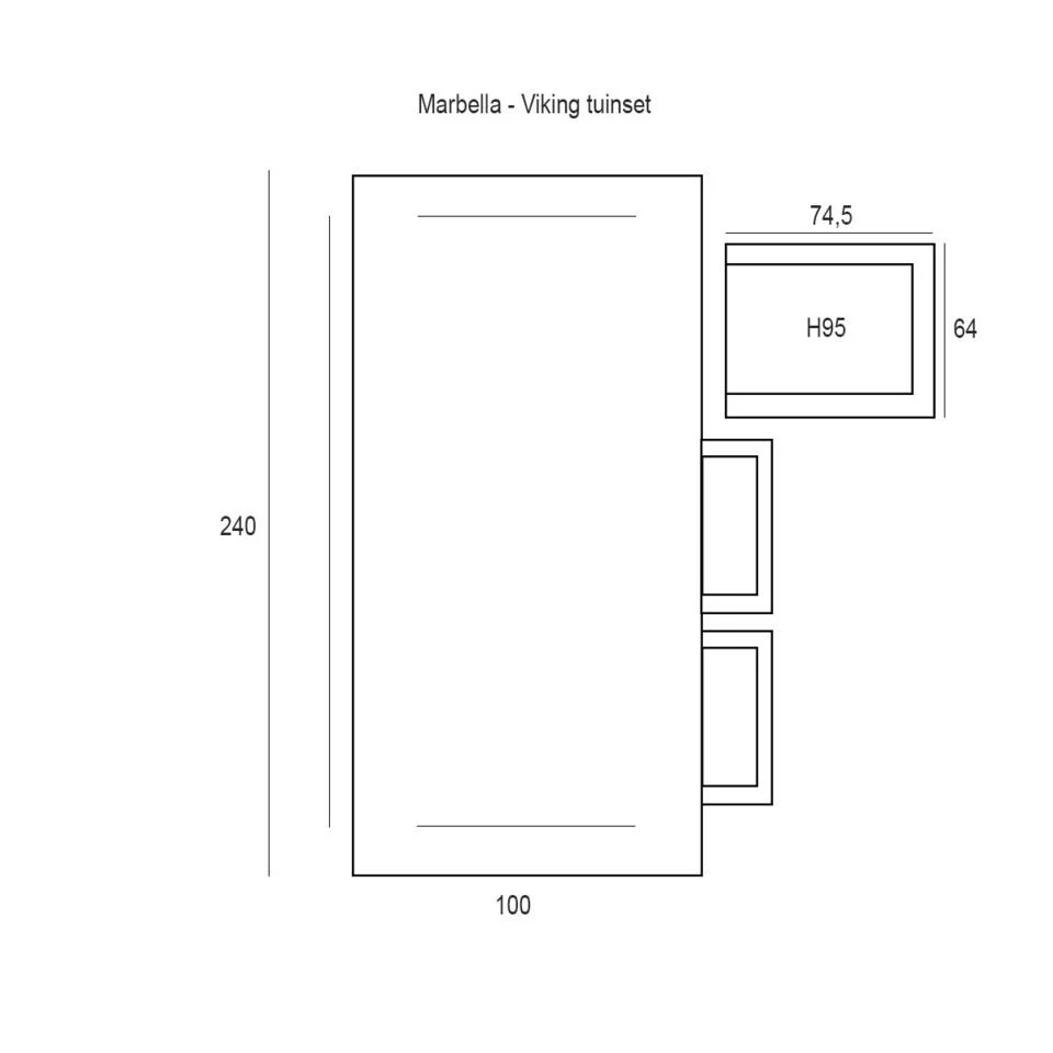 Garden Impressions Marbella Tuinset - Viking Tuintafel 240x100 2 Garden Impressions Marbella Tuinset - Viking Tuintafel 240x100 - Afbeelding 2