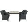 Garden Impressions Marbella Tuinset 5delig D. Grijs -Palmas Tafel
