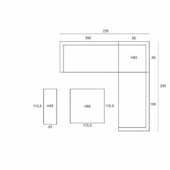 Garden Impressions Nika Hoek Loungebank - Donker Grijs -teak Look -Garden Impressions 1000042593 0103