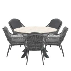 Garden Impressions Yima Tuinset 6-delig Licht Grijs - Tulli Tafel