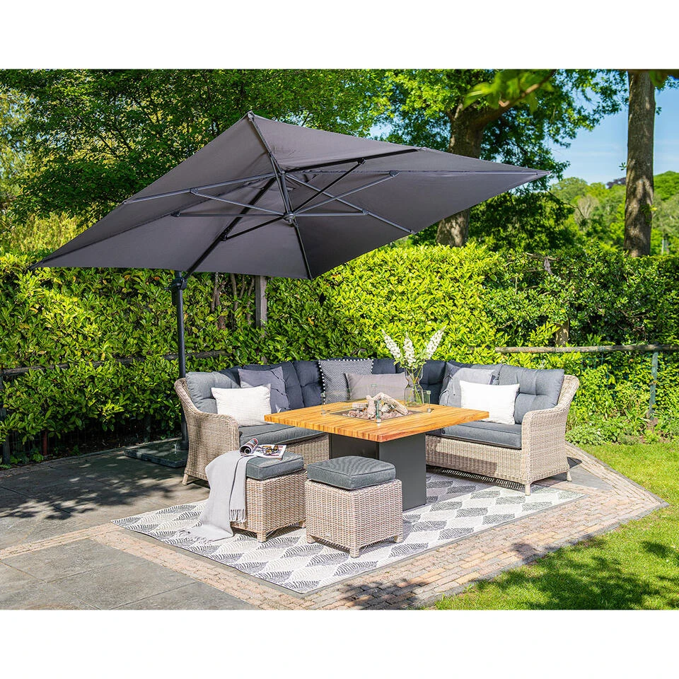Garden Impressions Hawaii M Zweefparasol 270x270 Cm Donker Grijs 2 Garden Impressions Hawaii M Zweefparasol 270x270 Cm Donker Grijs - Afbeelding 2