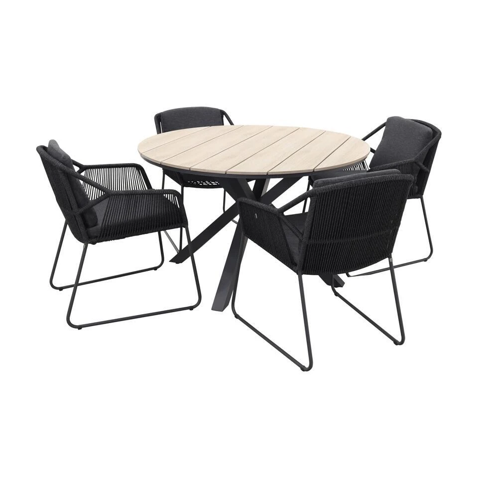 4 Seasons Accor Antraciet/ GI Edison 122 Cm. - Ronde Tuinset 1 4 Seasons Accor Antraciet/ GI Edison 122 Cm. - Ronde Tuinset