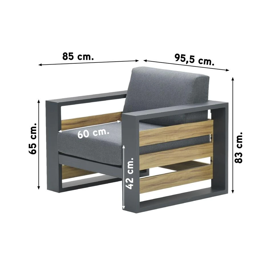 Garden Impressions Solo Lounge Fauteuil - Carbon Black/Mystic Grey 2 Garden Impressions Solo Lounge Fauteuil - Carbon Black/Mystic Grey - Afbeelding 2