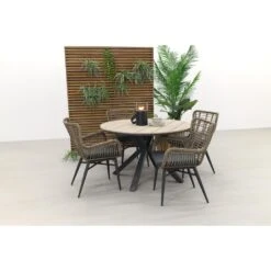 Jasmine Natural / GI Edison 122 Cm. - Ronde Tuinset 6 Jasmine Natural / GI Edison 122 Cm. - Ronde Tuinset -Garden Impressions 1000048751 0102