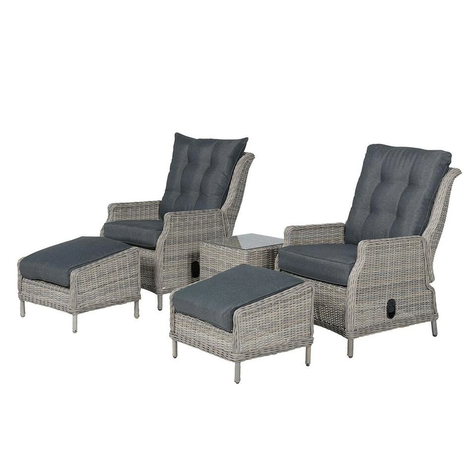 Garden Impressions Santa Rosa Tuinstoel + Voetenbank+bijzettafel 2 Garden Impressions Santa Rosa Tuinstoel + Voetenbank+bijzettafel - Afbeelding 2