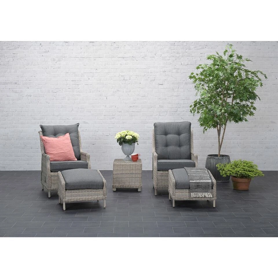 Garden Impressions Santa Rosa Tuinstoel + Voetenbank+bijzettafel 3 Garden Impressions Santa Rosa Tuinstoel + Voetenbank+bijzettafel - Afbeelding 3