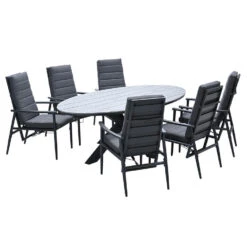 Garden Impressions Jerone Tuinset 7-delig D. Grijs - Tulli Tafel