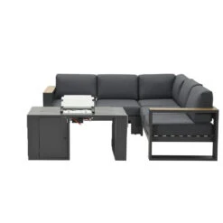 Garden Impressions Plaza Loungeset 4-delig Met Sines Vuurtafel