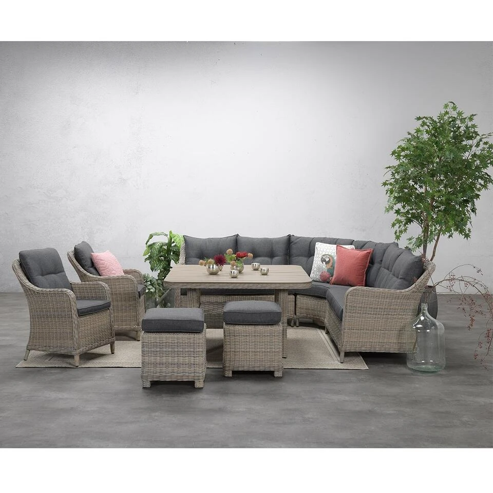 Garden Impressions Nova Lounge Dining Set 3-delig -vintage Willow 2 Garden Impressions Nova Lounge Dining Set 3-delig -vintage Willow - Afbeelding 2