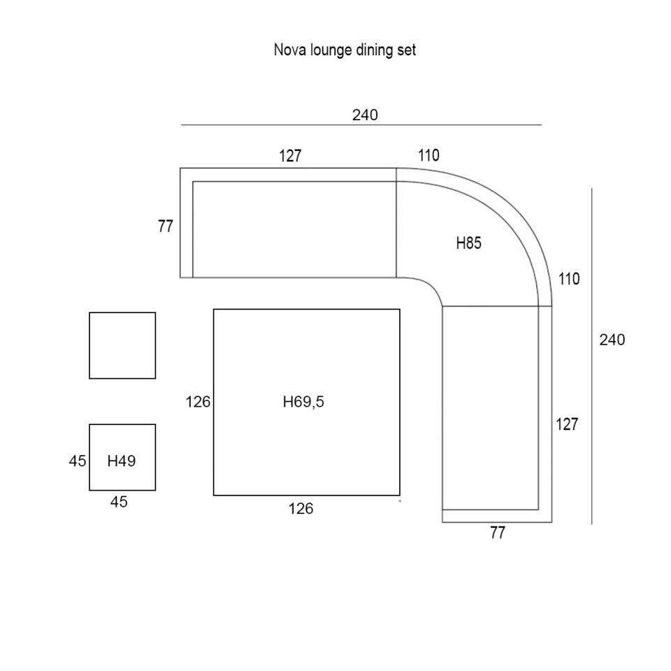 Garden Impressions Nova Lounge Dining Set 3-delig -vintage Willow 3 Garden Impressions Nova Lounge Dining Set 3-delig -vintage Willow - Afbeelding 3