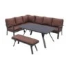 GI Sergio Lounge Dining Set Links - Black/Copper - 4-delig