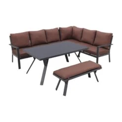 GI Sergio Lounge Dining Set Rechts - Black/Copper - 4-delig -Garden Impressions 1000053020 0102