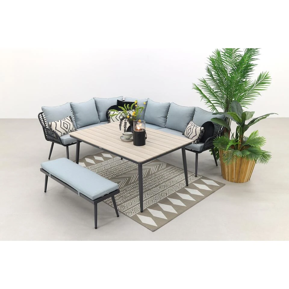 Garden Impressions Margriet Lounge Dining Set - Carbon Black/Mint Grey 2 Garden Impressions Margriet Lounge Dining Set - Carbon Black/Mint Grey - Afbeelding 2