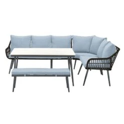 Garden Impressions Margriet Lounge Dining Set - Carbon Black/Mint Grey
