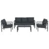 Garden Impressions Durban Loungeset 4-delig - Zwart