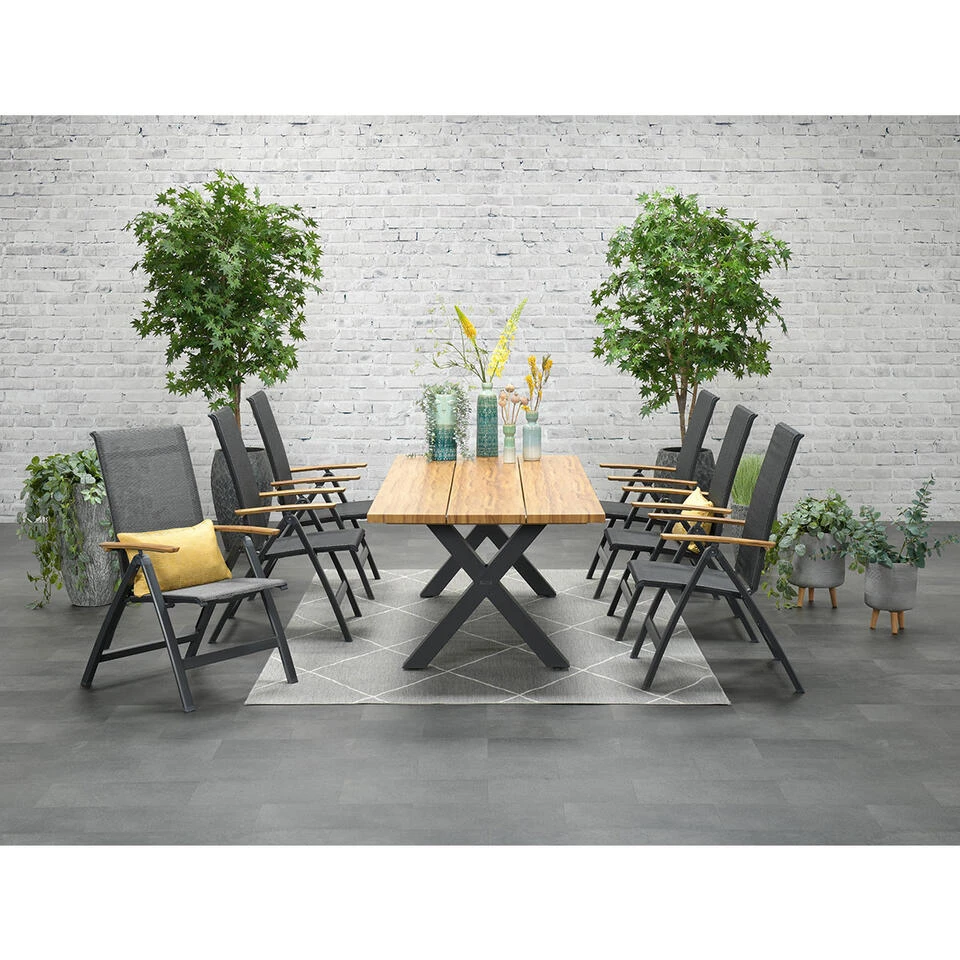 Garden Impressions Zadar Tuintafel 220x100 Donker Grijs - X-frame 2 Garden Impressions Zadar Tuintafel 220x100 Donker Grijs - X-frame - Afbeelding 2