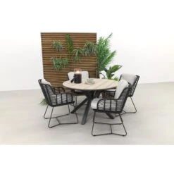 4 Seasons Fabrice Antraciet / GI Edison 122 Cm. - Ronde Tuinset -Garden Impressions 1000054174 0102