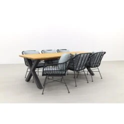 GI Margriet - Zwart / Sefa Tuintafel - Teak - Tuinset 7-delig 7 GI Margriet - Zwart / Sefa Tuintafel - Teak - Tuinset 7-delig -Garden Impressions 1000054367 0103