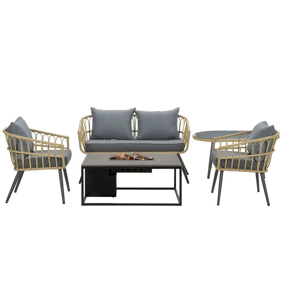 Garden Impressions Tarulo Loungeset + Cosiloft Vuurtafel 120 Cm 1 Garden Impressions Tarulo Loungeset + Cosiloft Vuurtafel 120 Cm