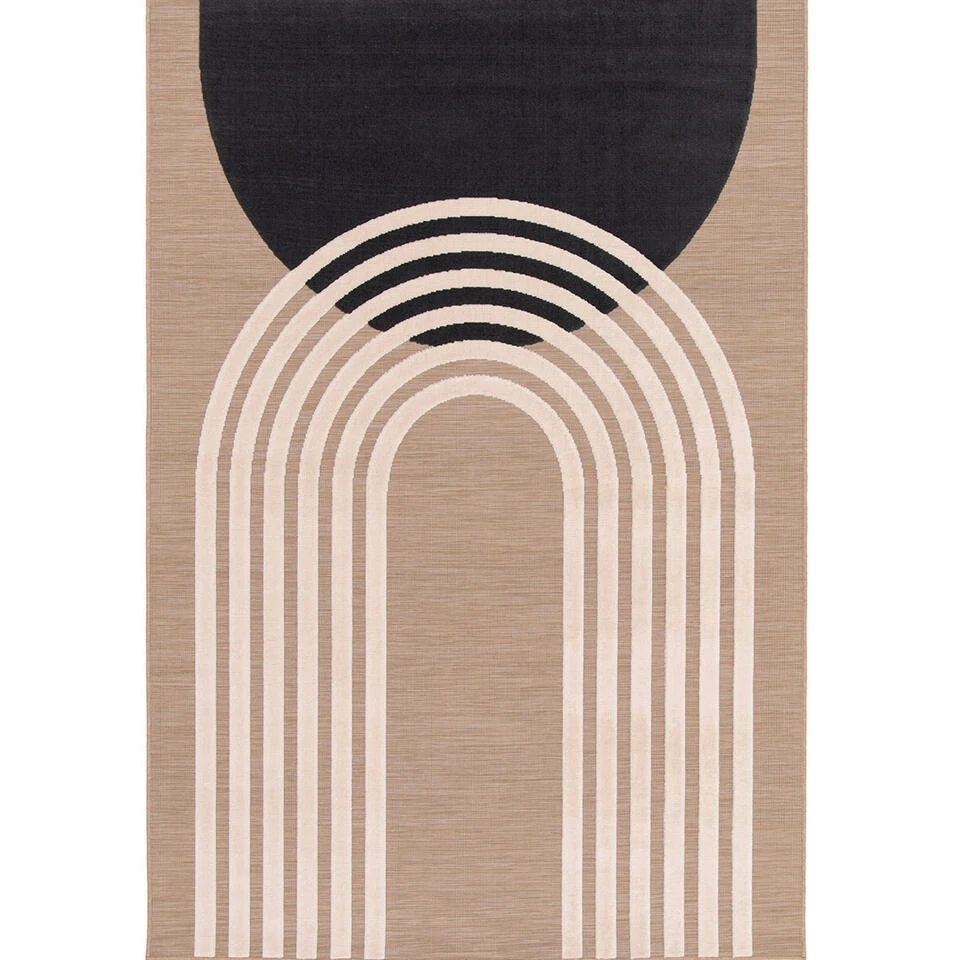 Garden Impressions Buitenkleed Art Deco 120x170cm - Circle Taupe 1 Garden Impressions Buitenkleed Art Deco 120x170cm - Circle Taupe