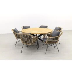 Garden Impressions Margriet Naturel/Taste Prado 160 Cm. - Ronde Tuinset -Garden Impressions 1000084601 0103