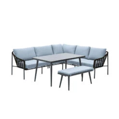 Garden Impressions Ashton Lounge Dining Set Rechts - Zwart Rotan