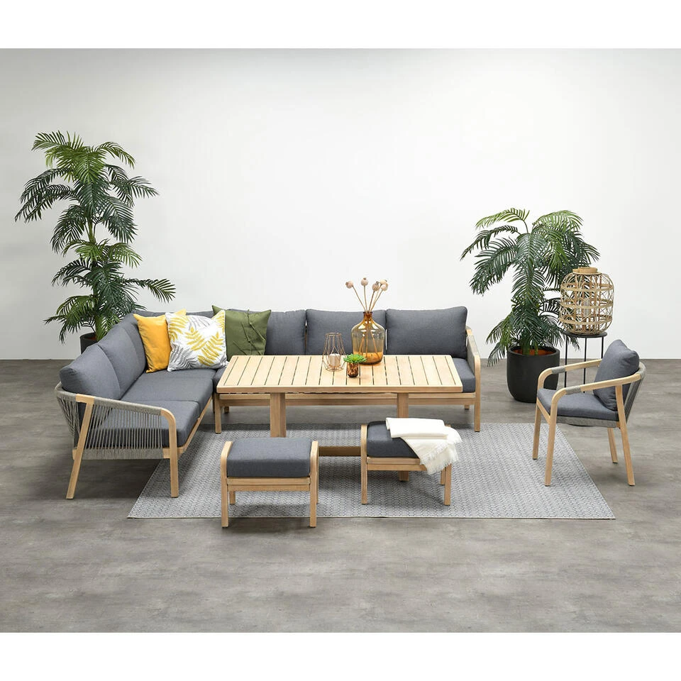 Garden Impressions Alora Lounge Dining Set 5-delig L-donker Grijs 2 Garden Impressions Alora Lounge Dining Set 5-delig L-donker Grijs - Afbeelding 2