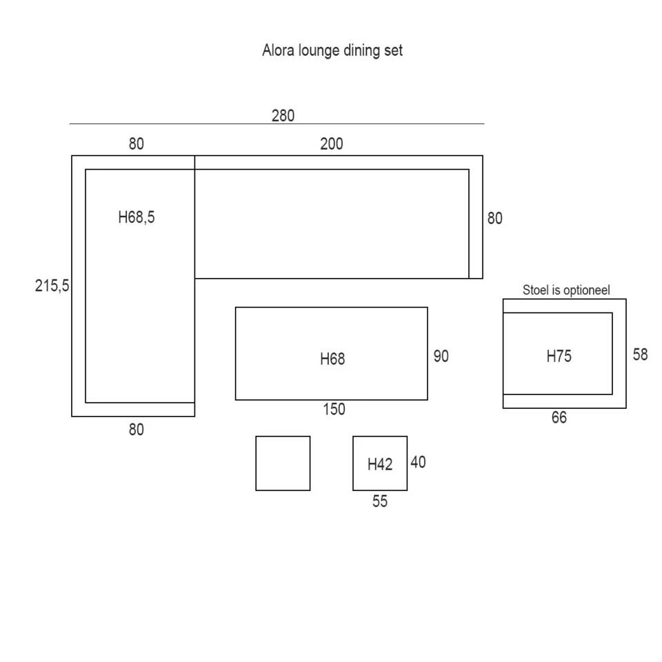 Garden Impressions Alora Lounge Dining Set 5-delig L-donker Grijs 3 Garden Impressions Alora Lounge Dining Set 5-delig L-donker Grijs - Afbeelding 3