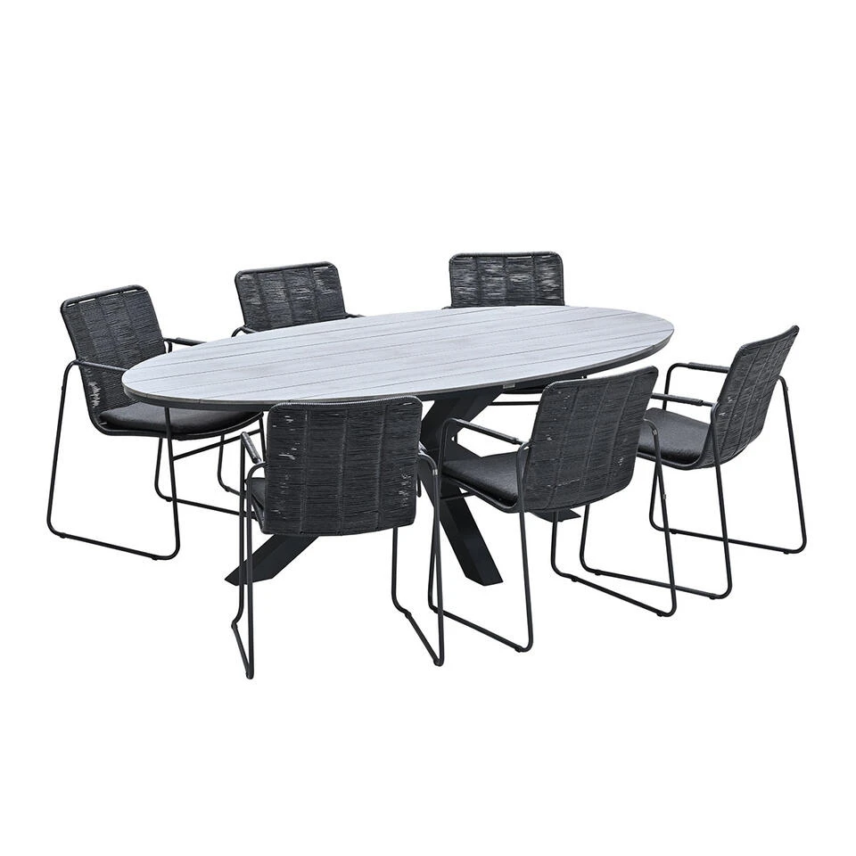 Garden Impressions Palma-Tulli Tuinset 7-delig-grey Teak Look 2 Garden Impressions Palma-Tulli Tuinset 7-delig-grey Teak Look - Afbeelding 2