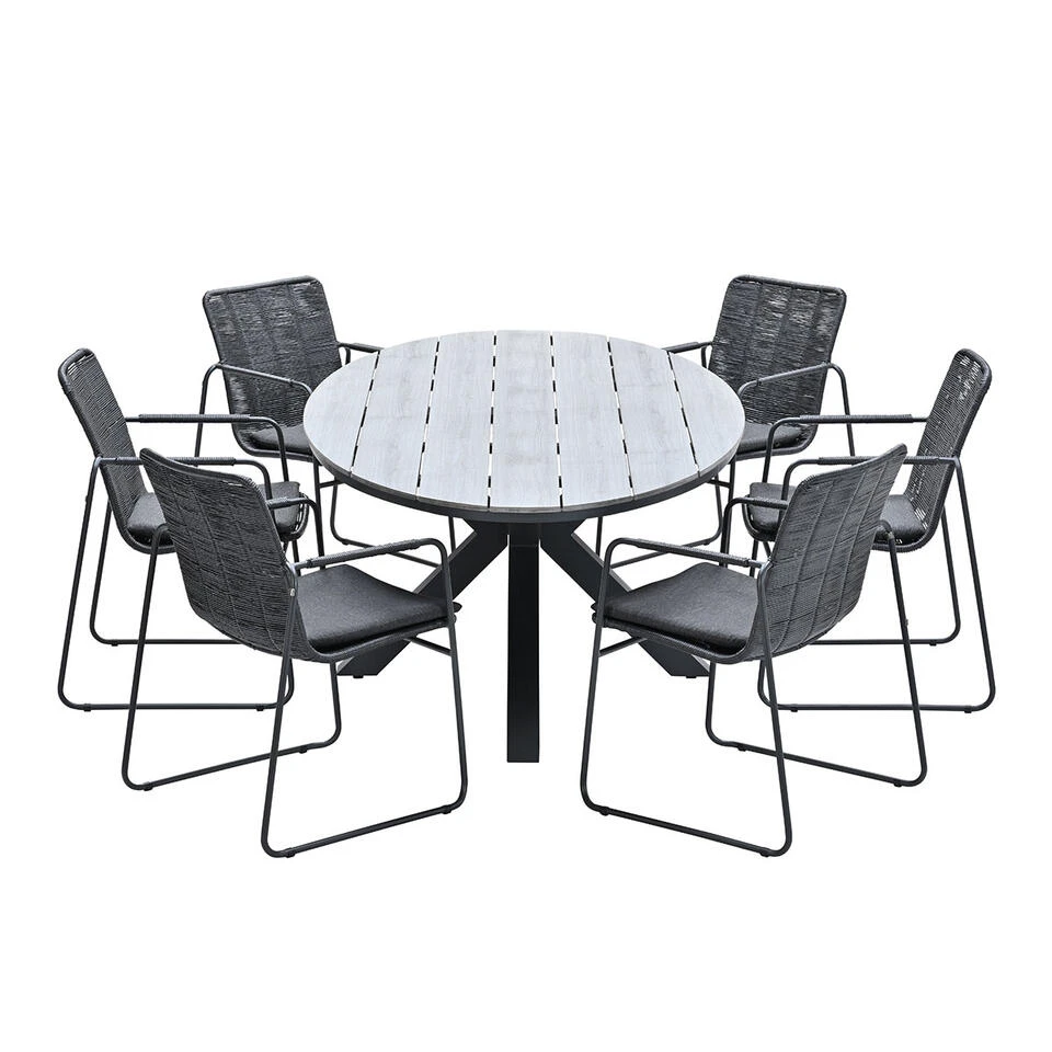 Garden Impressions Palma-Tulli Tuinset 7-delig-grey Teak Look 1 Garden Impressions Palma-Tulli Tuinset 7-delig-grey Teak Look