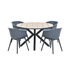 Garden Impressions Lexy Tuinset Donker Grijs - Tulli Tafel Ø122cm