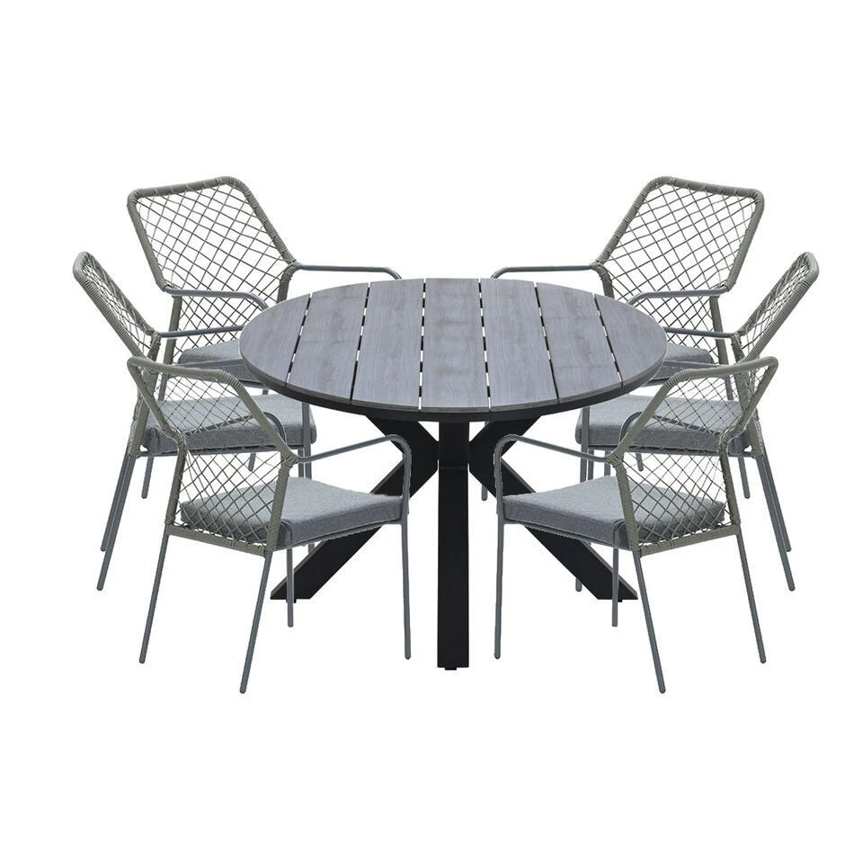 Garden Impressions Ross Tuinset 7-delig Mosgroen-grey Teak Look 1 Garden Impressions Ross Tuinset 7-delig Mosgroen-grey Teak Look