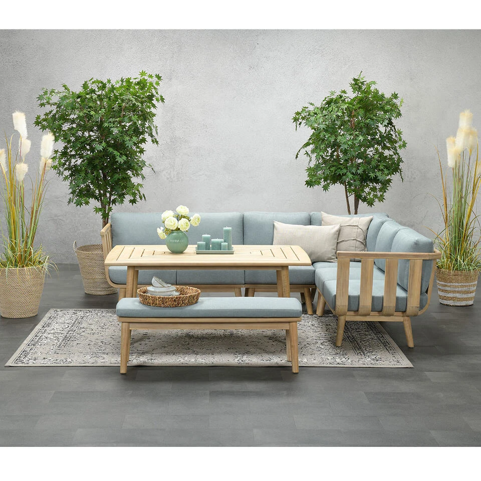 Garden Impressions San Leone Lounge Dining Set 6-delig-mint Grijs 2 Garden Impressions San Leone Lounge Dining Set 6-delig-mint Grijs - Afbeelding 2