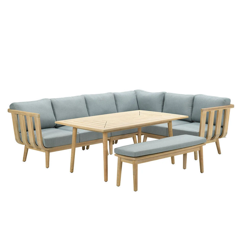 Garden Impressions San Leone Lounge Dining Set 6-delig-mint Grijs 1 Garden Impressions San Leone Lounge Dining Set 6-delig-mint Grijs