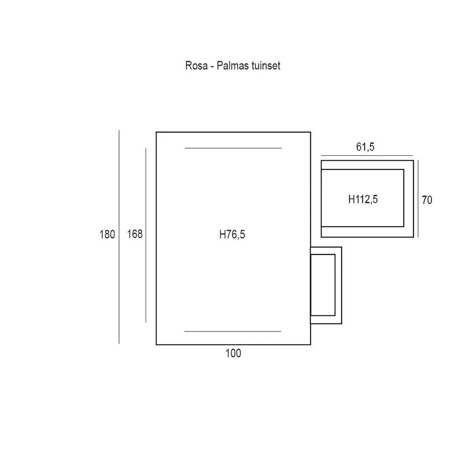Garden Impressions Rosa Tuinset 5-delig - Palmas Tafel 180x107 Cm 2 Garden Impressions Rosa Tuinset 5-delig - Palmas Tafel 180x107 Cm - Afbeelding 2