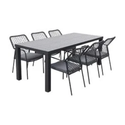 GI Dido Black/Lena 160 Cm. - Stapelbare Tuinset - 5-delig