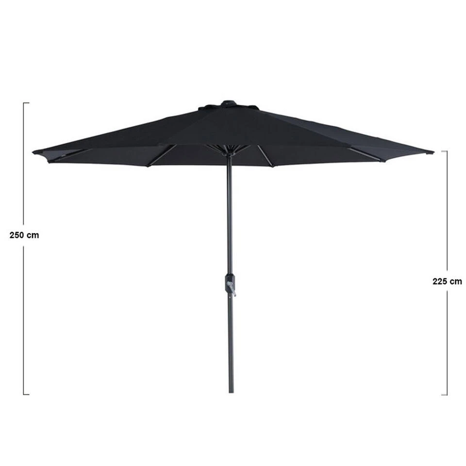 Garden Impressions Lotus Parasol Ø300 Cm - Zwart 2 Garden Impressions Lotus Parasol Ø300 Cm - Zwart - Afbeelding 2