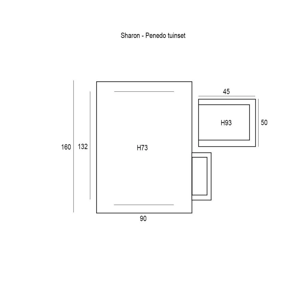 Garden Impressions Sharon 5-delige Tuinset - Penedo Tafel 160x90 2 Garden Impressions Sharon 5-delige Tuinset - Penedo Tafel 160x90 - Afbeelding 2